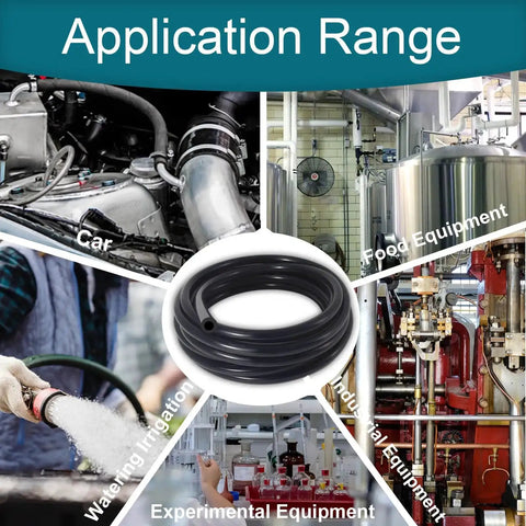 Automotive Silicone Vacuum Hose 10 Ft 3 Eighth Inch ID Vacuum Line 130 PSI Max Pressure High Temp Durable Tubing shown in diverse applications