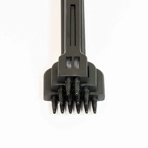 5mm Claw Tooth Leather Stitching Chisels Set With Round Hole Punching Tool head close-up, durable high-carbon steel construction