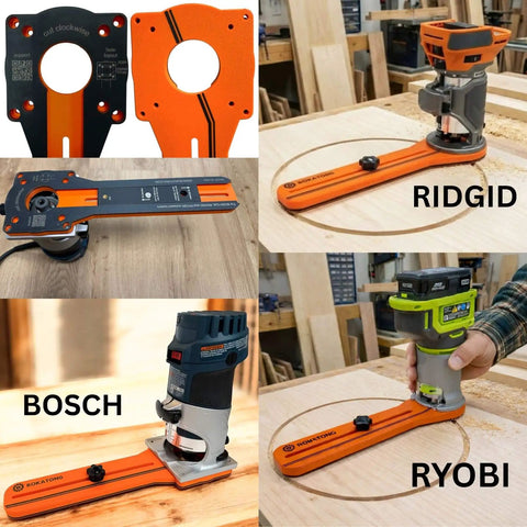 Circle Cutting Jig For Trim Routers, Adjustable Radius 1.6-37 Inches, Universal Fit, Woodworking Tool, Made in USA