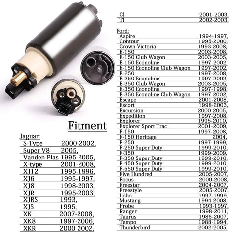 Electric Fuel Pump Replacement That Fits Ford Aspire 1994 1997 Contour 1995 2000 Crown Victoria 1993 2008 E-150 Econoline Club Wagon 1997 2002