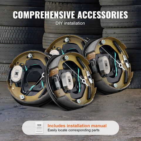 VEVOR electric trailer brake assemblies, 10 x 2-1/4 in, 4 units (2 left, 2 right) for 3500 lb axles