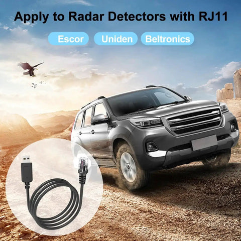 Radar Detector Power Cable USB To RJ11 Plug For Escort Radenso XP Uniden Beltronics Cobr Whistler Replacement Cord 3 3ft