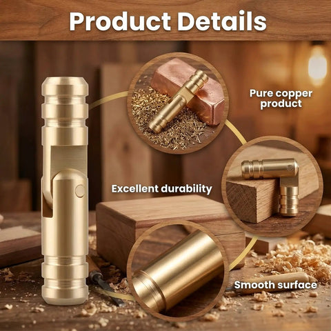 Detailed view of 40 Pcs Mini Brass Barrel Hinges for Wooden Boxes highlighting pure copper, smooth surface, and durability.