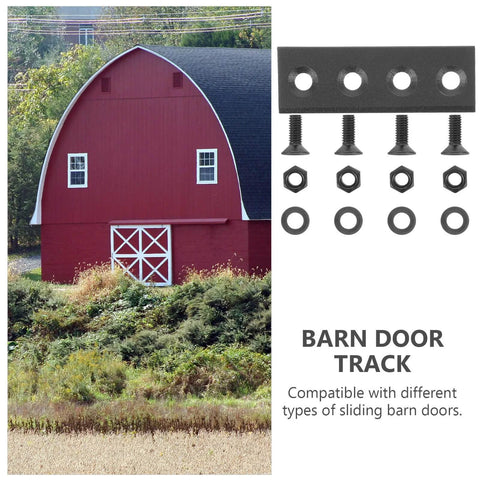 Heavy Duty Sliding Barn Door Hardware Track Connector Kit With Metal Flat Plate Bracket for commercial sliding doors shown with barn