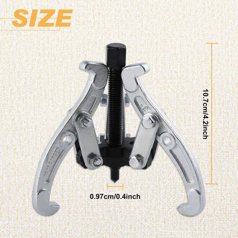 Beefy 3 Jaw Gear Puller Removal Tool Kit For Bearings, Gears, Pulleys And Flywheels, Adjustable Gear Extractor, front view.