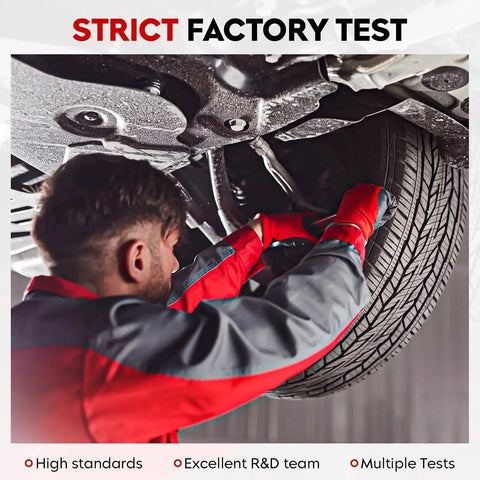 Mechanic testing front lower control arm suspension kit with heavy duty ball joint tie rods for Jeep and Dodge vehicles