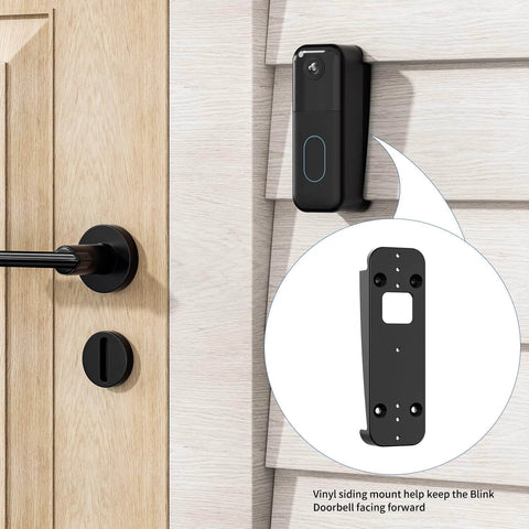 Vinyl Siding Mount For All New 2nd Gen Video Doorbell Camera, Adjustable Corner Wedge Kit on 4 Inch Vinyl Siding, Black