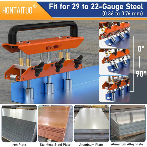 Three Station Edge Roller Bender For Metal Roofing And Sheet Metal Projects With 0 To 90 Degree Bends Adjustable Hand Tool
