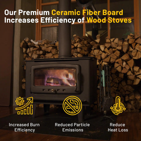 Ceramic fiber board insulation for wood stoves, 1/2 in thick, 12 x 16 in, 2-pack