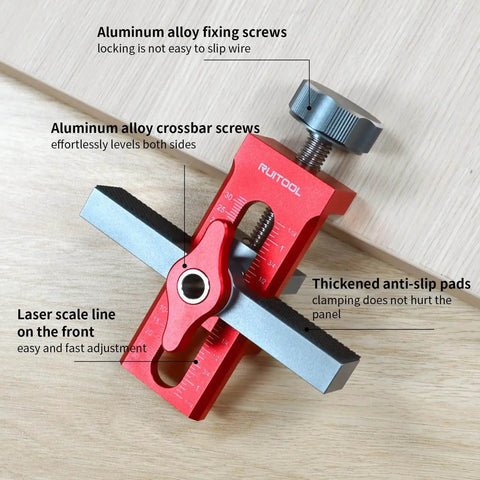 2 In 1 Cabinet Door Mounting Jig For Frameless Cabinets, Adjustable Aluminum Alloy Hardware Jig With Storage Bag, Easy Installation