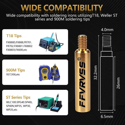 7 Piece Soldering Tips And Heat Set Insert Kit For Thread Inserts M2 To M8 Soldering Iron Adapter For 900M T18 FX 888D