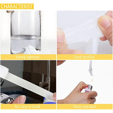 Image showing characteristics of PTFE Plumbers Tape Two Pack 0.5 Inch Wide Teflon Tape For Pipe Thread Sealing and Keeps Leaks At Bay