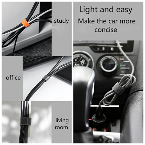 54 Yards Of One Half Inch Reusable Cable Ties For Easy No Fuss Cable Management in various home and car settings