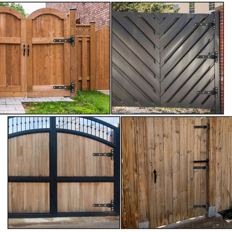 Installed Two Pack Heavy Duty Gate Hinges For 13 Inch Gates With Internal Ball Bearings, Weld On Or Bolt On Installation