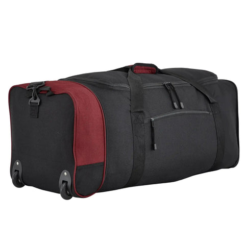 Expandable 32 Inch Rolling Travel Duffel Bag in Red by Travelers Club With Inline Blade Wheel System and Heavy Duty Webbing