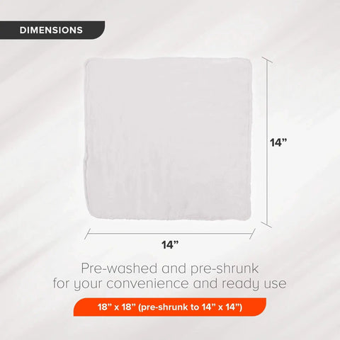 Dimensions of Wholesale Huck Towels 625 Pack 18x18 Premium Cotton Rags For Auto Shop Cleaning Grease And Oil Absorbent