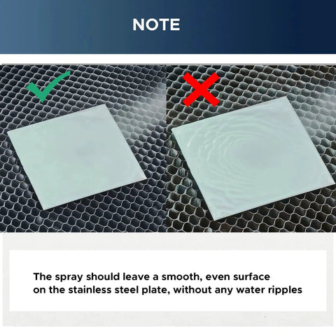 Comparison of smooth and rippled finishes on stainless steel using Red Laser Marking Spray For CO2 And Fiber Lasers 8oz High Contrast