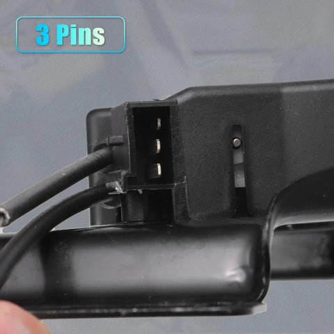 Close-up of 3-pin connector on Replacement Rear Liftgate Door Lock Actuator With Cable For Lincoln Town Car 2008 2009 2010 2011