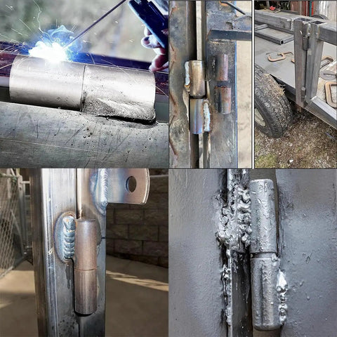 Four Piece 14x50mm Stainless Steel Cylindrical Pivot Welded Drum Hinges 360 Degree Rotating Beefed Up Heavy Duty Hinges for swing doors