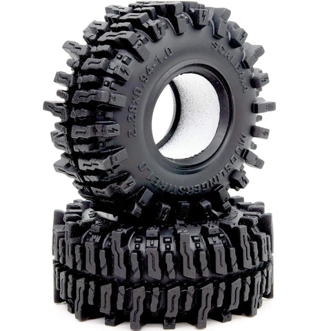 1.0 Crawler Tires 58mm Tall 1.0 Inch Mud Slingers Soft Sticky Compound For RC 1/24 SCX24 And 1/18 TRX4M Upgrades