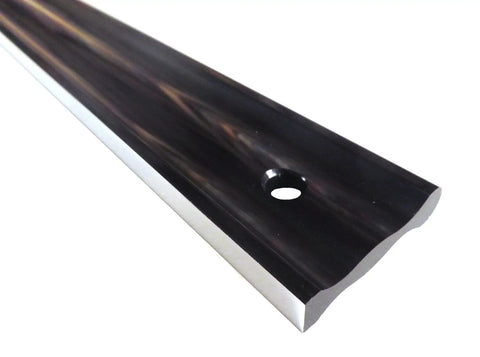 Close-up of 18 Inch Anodized Aluminum Straight Edge With Guaranteed Straightness To Within 0.001 Inches Over Full 18 Inch Length, showing hole
