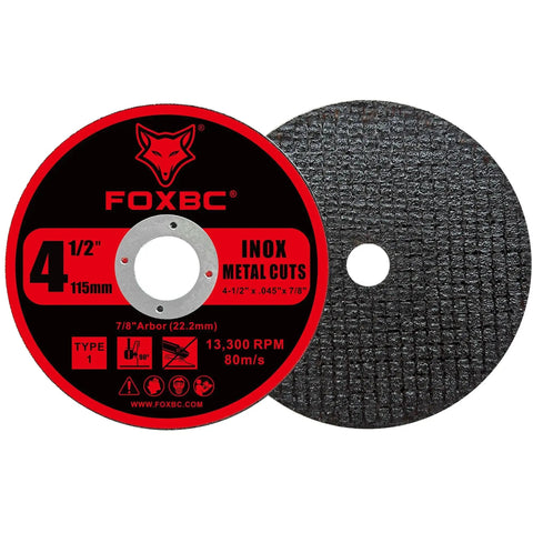Beefy 4-1/2 Inch Cut Off Wheel Discs For Angle Grinder For Metal And Stainless Steel With 7/8 Inch Arbor 0.045 Inch Thick Type 1