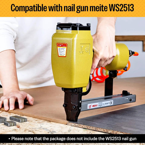 Corrugated W Shape Fasteners Staples 25 Gauge 1 Inch Crown 3 Eighths Inch Length Bright Finish 5000 Count Case compatible with nail gun