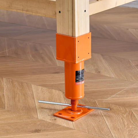 Adjustable Screw Jack Post 13.2 To 18.7 Inch Height 4x4 Leveling Jack 24700 Lb supporting wood post