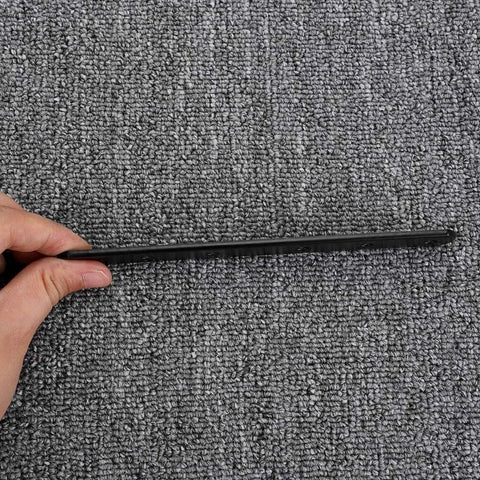 Side view of 8 Pieces Stainless Steel Mending Plates 6 Inch Heavy Duty Corner Braces With Screws For Furniture Repair Black on carpet