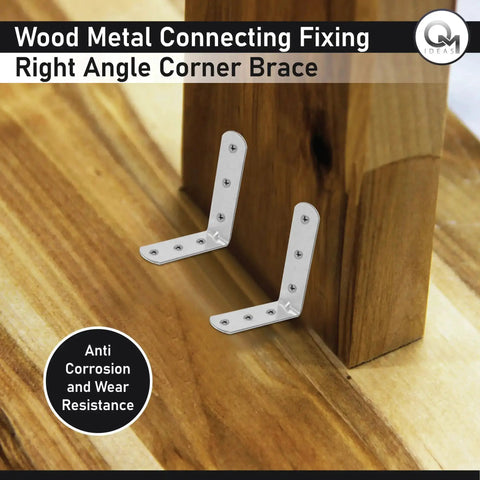 20 Pack 90 Degree Angle Brackets For Wood And Metal 1.97 Inch By 1.97 Inch By 0.63 Inch 0.06 Inch Thick Galvanized Steel L Shape Corner Brace Plates With Six 0.16 Inch Holes Screws Not Included on wooden corner