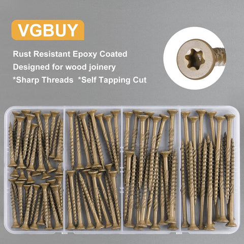 90Pcs Deck Screws Kit For Outdoor Projects Tough As Nails Heavy Duty Exterior Wood Screws Assortment In Bronze Sizes Eight And Ten