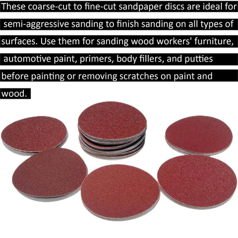 Premium 60 Pack 6 Inch PSA Sanding Discs Set With 10 Each Of 80 100 120 180 240 400 Grit For DA Sander Self Adhesive Backing Pro Grade
