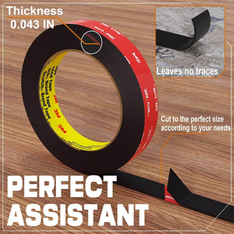 Heavy Duty Double Sided Tape 10 Ft For Walls Cars LED Strip Lights And Home Office Decor With Ultra Strong Adhesive roll on wood surface