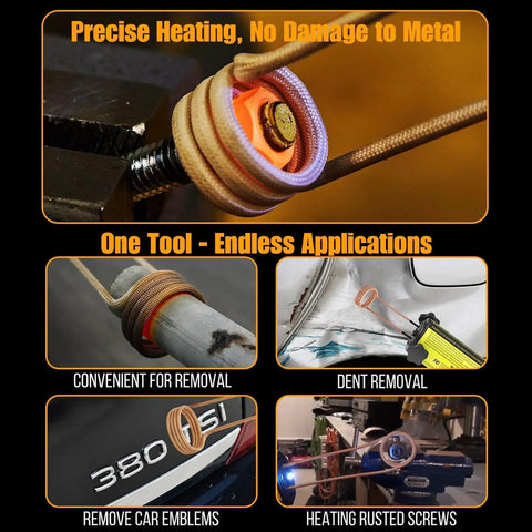Powerful 1200W Induction Heater For Bolt Removal With 6 Coils Magnetic Heating Tool Handheld For Rusted Nuts And Bolts Auto