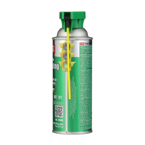 Side view of green can of Food Grade Penetrating Oil 11 Ounce General Purpose Lubricant For Food Processing Equipment with spray nozzle