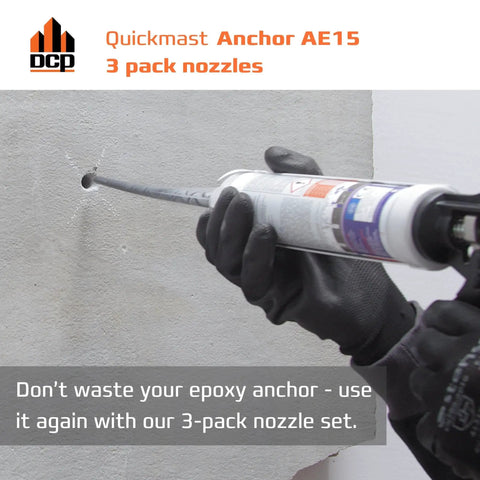 Installation of 3 Pack Replacement Nozzles For Quickmast Anchor AE15 Concrete Epoxy Anchor System