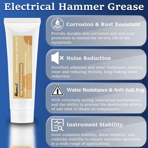 Hammer Drill Grease 50g Power Tool Lubricant Anti Seize Squeak Prevention Rust Protection For Rotary Bits And Motors in tube