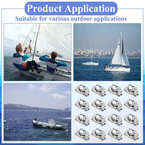 50-piece marine twist lock fasteners with eyelets for canvas on boats; stainless steel hardware