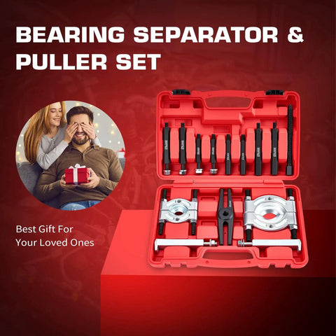 Bearing Puller And Splitter Set For Automotive Use 5 Ton Capacity with 2 Inch and 3 Inch Bearing Separator Jaws in case