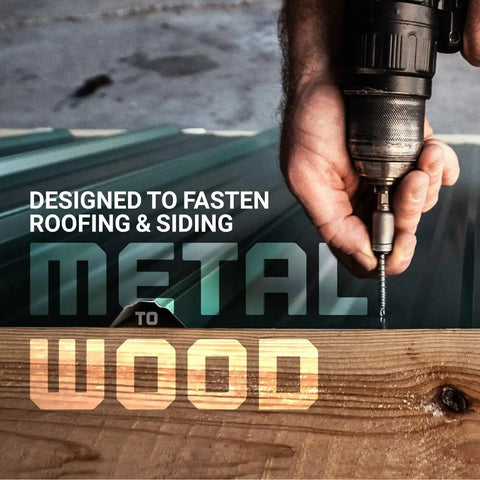 Drilling Micro Bit ZXL WoodBinder Self Drilling Screws For Metal To Wood Size Ten By One And One Half Inch on a wood frame