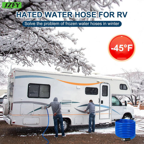 Heated water hose for RV, 50 ft, 1/2 in ID, blue coil, SZFY frost protection to -40°F