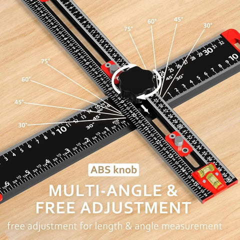 4 In 1 Drilling Positioning Jig With 14 Inch Adjustable T Square Ruler Multifunction Cabinet Hardware Jig for D I Y woodworking.