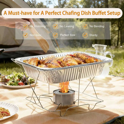 Forty Pack Disposable 9x13 Aluminum Foil Pans Deep Half Size Steam Table Trays for Oven Baking Cakes Roasting Turkey Meal Prep