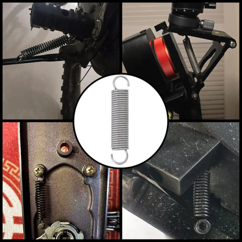 Mcredy extension springs, 2 pcs, stainless steel with dual hooks, 0.4 in dia x 2 in, for hobby DIY repairs.