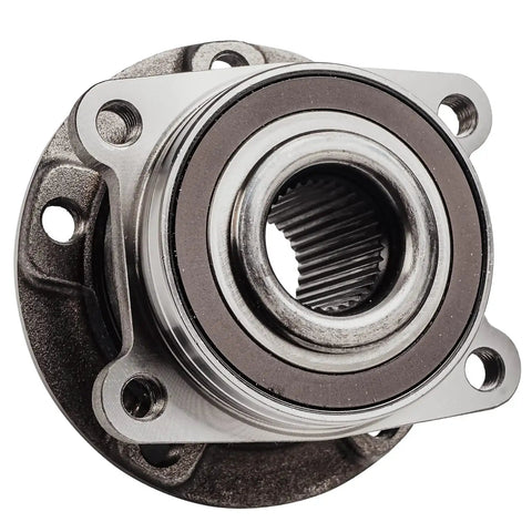 Front view of the Front Wheel Bearing Hubs Assembly Kit For 2014 To 2023 Jeep Cherokee With Off Road Suspension Includes 2 Front Hub Bearings For AWD Or FWD Replacement Durable Easy Install Perfect For Trail Ready Jeeps hub component.