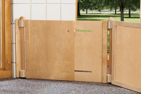 KYDZ Suite Wall Connector for E Height Setup with Pre Drilled Holes and Included Hardware for Easy Secure Attachment, wood panel installed.