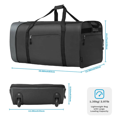 Foldable Rolling Duffel Bag With Wheels For Travel And Sports 100L Large Capacity Lightweight Duffel With 32 Inch Size