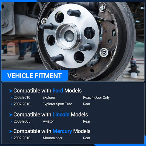 Rear Wheel Bearing And Hub Assembly Set For Ford Explorer Mercury Mountaineer Explorer Sport Trac Lincoln Aviator 5 Lug