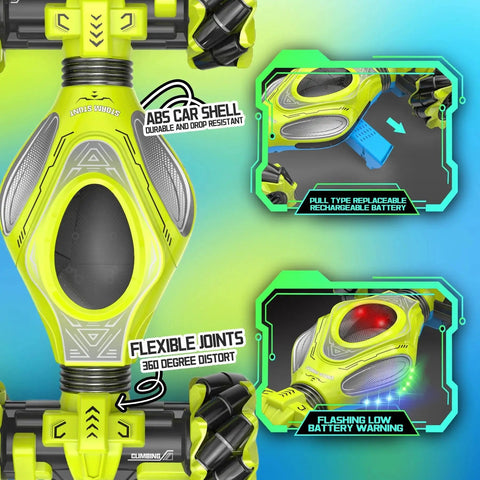 Gesture Sensing RC Epic Stunt Car 1 12 Scale 4WD ABS shell and battery details with flexible joints and warning lights