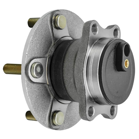 Beefed-Up Rear Wheel Bearing Hubs Kit For 2008-2017 Mitsubishi Lancer, 2008-2013 Outlander, And 2011-2012 Outlander Sport FWD - Replacement Wheel Hub Bearings Assembly, Pair, side view of wheel hub with bolts.